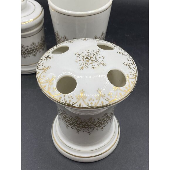 MCM Nasco Japan Apothecary Vanity Set 3 Hollywood Regency Gold Trim - Picture 12 of 16